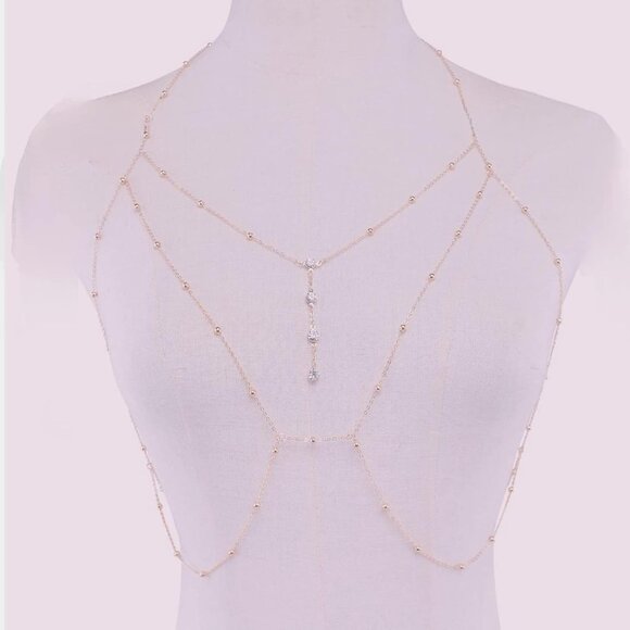 🆕 Women Gold Sexy Bikini Waist Chain Body Layered Crystal Rhinestone Jewelry - Picture 7 of 7